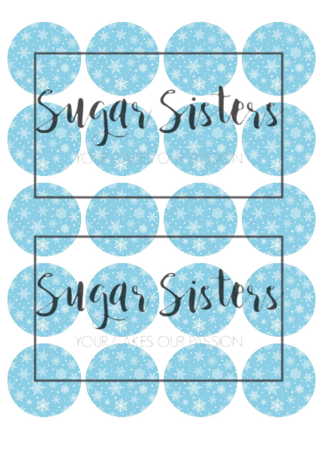 SnowFlakes Edible Toppers - (20 Toppers)