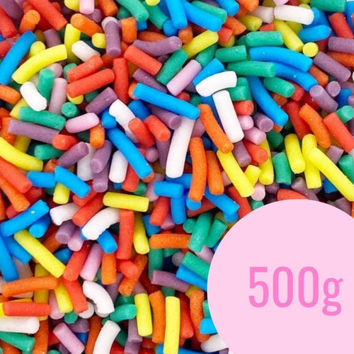 SUGAR SISTERS  - Strands Rainbow 500g  (BAKE STABLE)