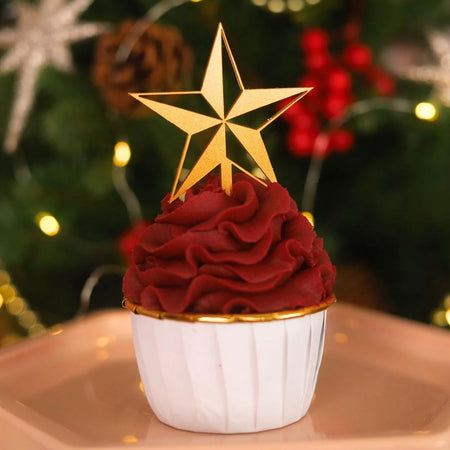 Sweet Stamp Cake Topper - Fun Merry Christmas - Gold & Red