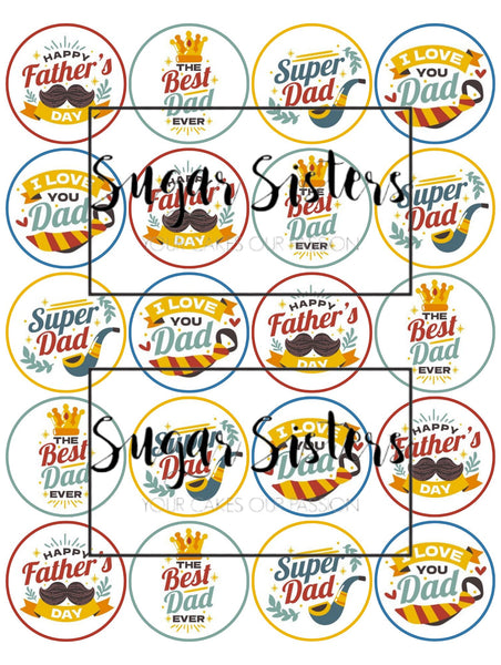 Super Dad Edible Toppers - (20 Toppers)