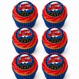 SuperHero Happy Birthday  Edible Toppers - (20 Toppers)