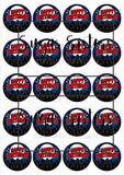 SuperHero Happy Birthday  Edible Toppers - (20 Toppers)