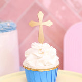 Gold Cross Cupcake Picks Pk 6