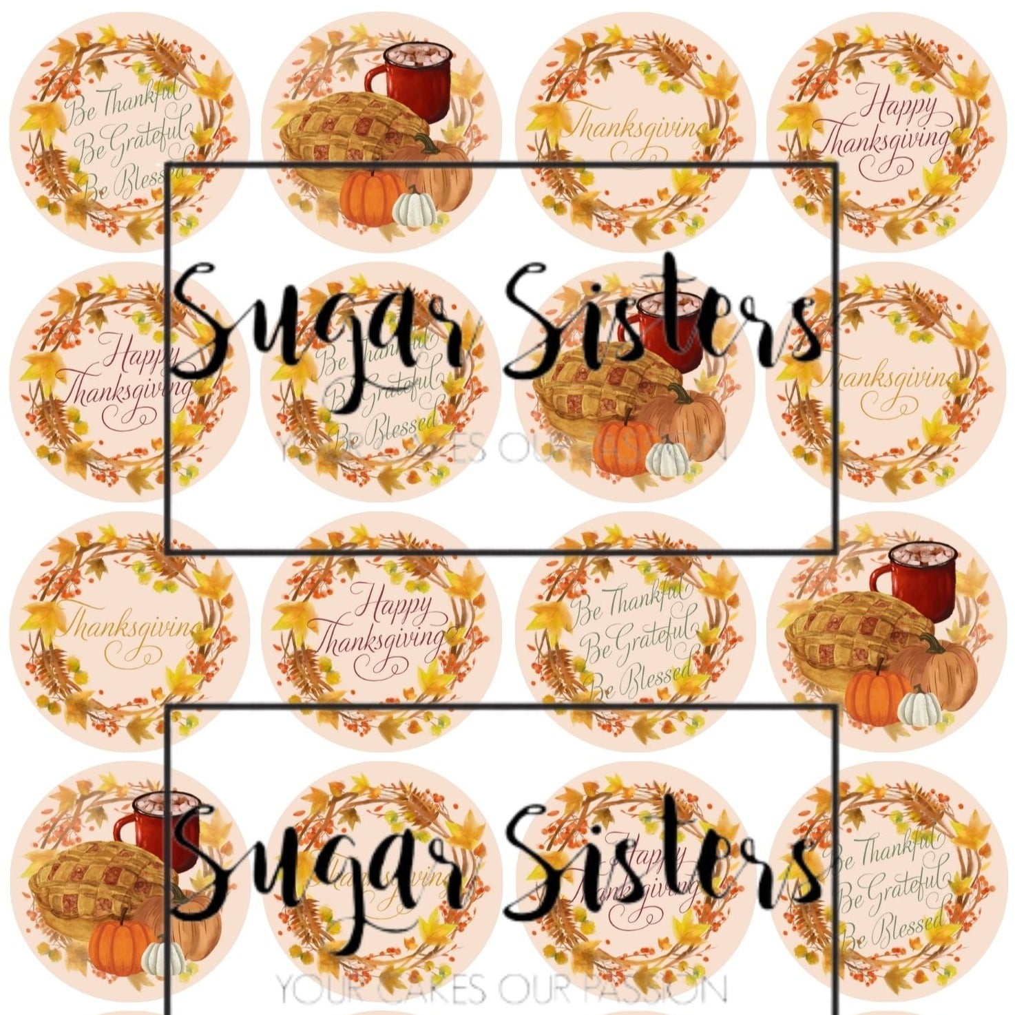 Thanksgiving Edible Toppers - (20 Toppers) – SugarSisters.ie