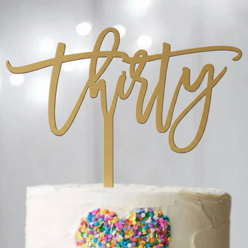 Thirty Cake Topper Matt Gold   - SWEET STAMP