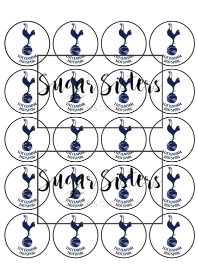 Tottenham Hotspurs  Edible Toppers - (20 Toppers)