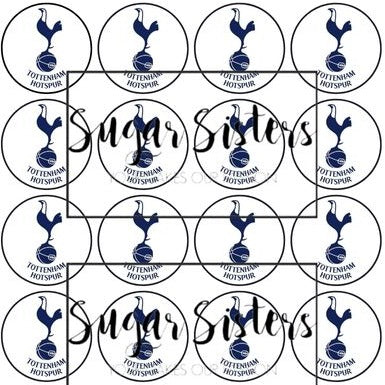 Tottenham Hotspur Edible Topper - (1 x 6" Disc ) (8 x 2" Discs)