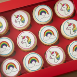 Unicorn & Rainbow  Edible Toppers - (20 Toppers)