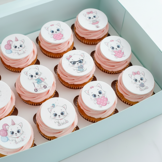 Cute Kitten Edible Toppers - (20 Toppers)