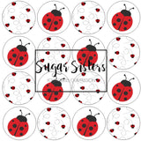 Ladybird  Edible Toppers - (20 Toppers)