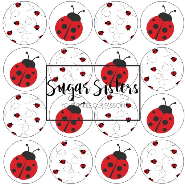 Ladybird  Edible Toppers - (20 Toppers)