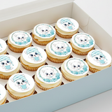 Cute Kitten Blue Edible Toppers - (20 Toppers)