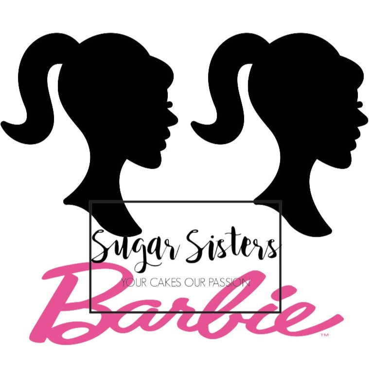 barbie head silhouette cake