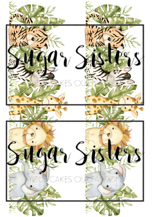 Safari Animals Banner  Edible Image