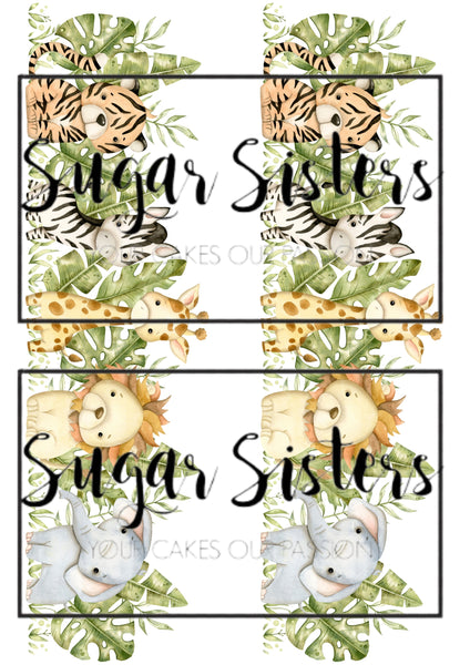 Safari Animals Banner  Edible Image