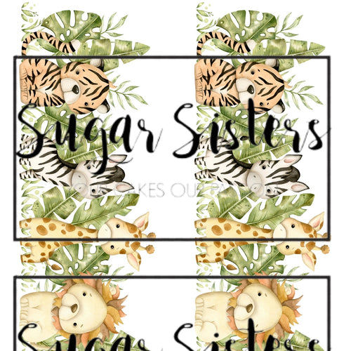 Safari Animals Banner  Edible Image