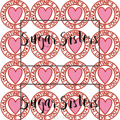 Valentines Stamp  Edible Toppers - (20 Toppers)