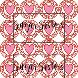Valentines Stamp  Edible Toppers - (20 Toppers)