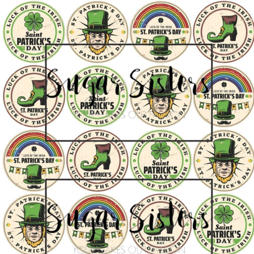 Vintage St Patricks Day Edible Toppers - (20 Toppers)