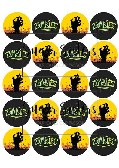 Zombies  Edible Toppers - (20 Toppers)