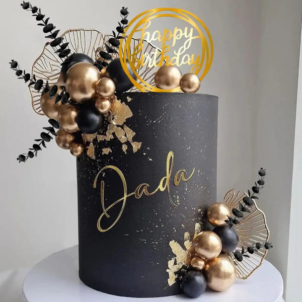 SUGAR SISTERS - Black,Gold and Silver Cake Ball Set Pk 32