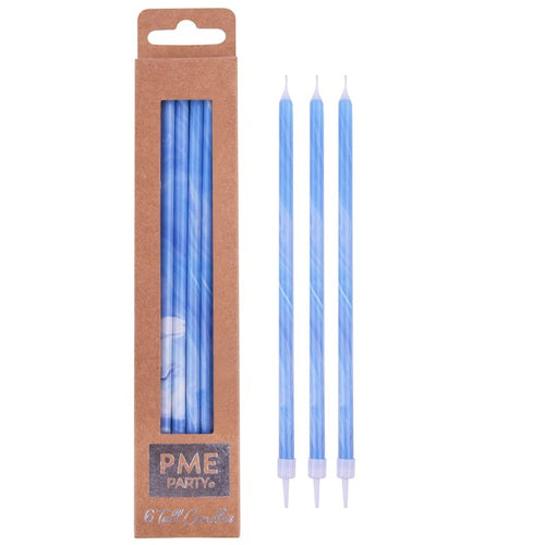 PME Blue Marble Candles Pk 6