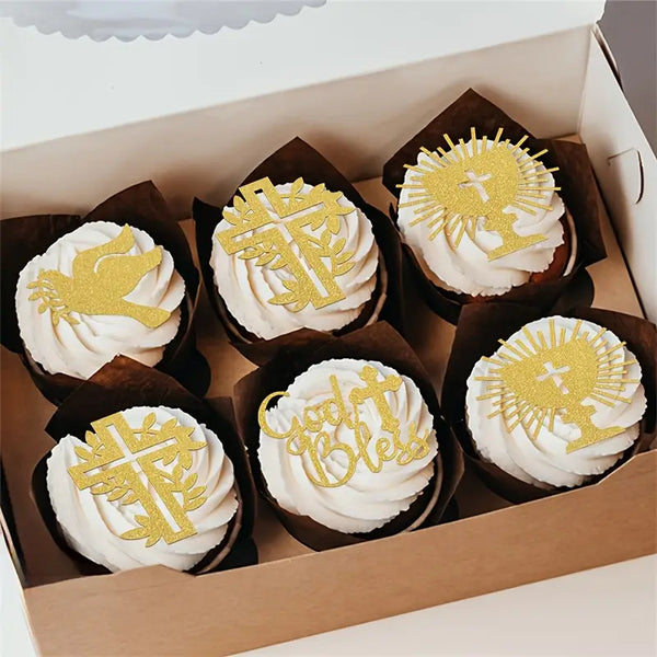 Communion Gold Picks Pk 24  DECO-CAKE