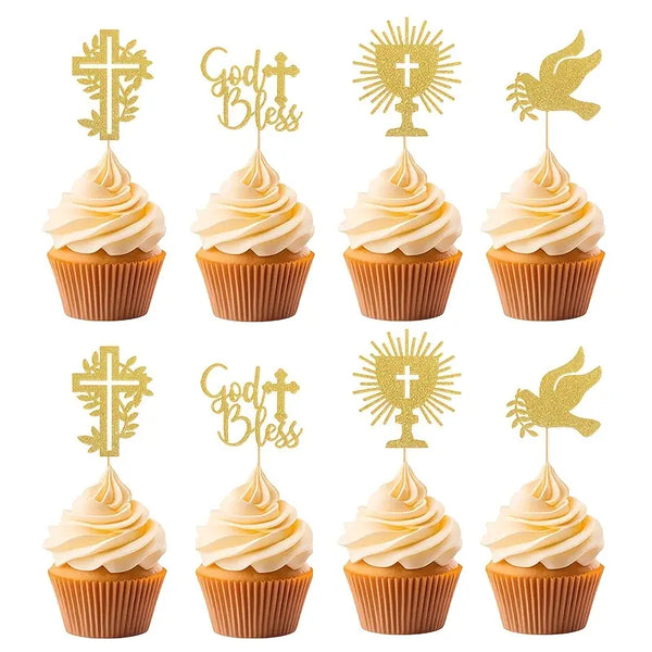 Communion Gold Picks Pk 24  DECO-CAKE