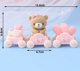 Cute Girl Bear on train Cake Decoration  DECO-CAKE