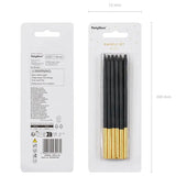 Tall Candles Black & Gold Pk 12