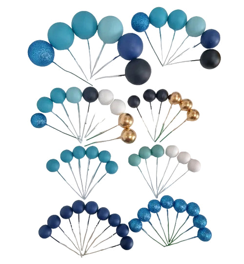 SUGAR SISTERS - Navy, Blue, Black,White,Gold and Blue Glitter Cake Ball Set Pk 56