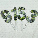 Green Camoflauge Number Toppers (Asstd Numbers)