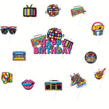 SUGAR SISTERS - 80s Themed Cake Topper and Picks Pk 13