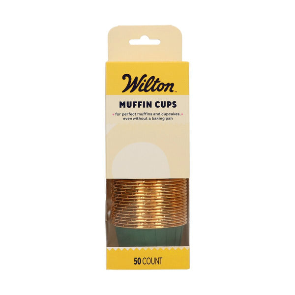 Baking cups Dark Green & Gold Pk 50 - WILTON