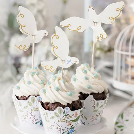 Doves Cupcake Set Topper 14.5cm