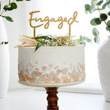Engaged Gold Acrylic Cake Topper