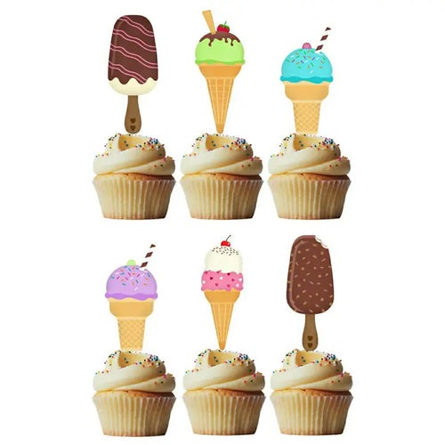 Ice Cream Cupcake Toppers Pk 6