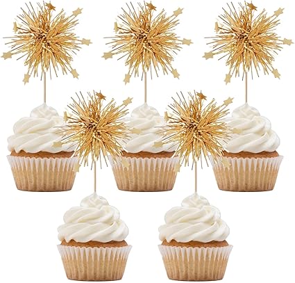 SUGAR SISTERS - Firework Cake/Cupcake Topper Pk 5