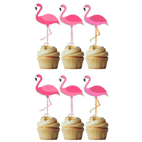 Flamingo Cupcake Toppers Pk 6