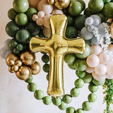 Foil Balloon Cross Gold
