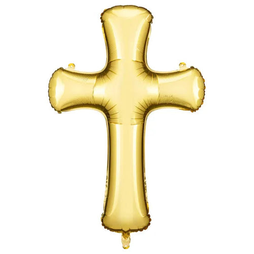 Foil Balloon Cross Gold