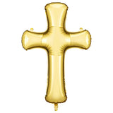 Foil Balloon Cross Gold