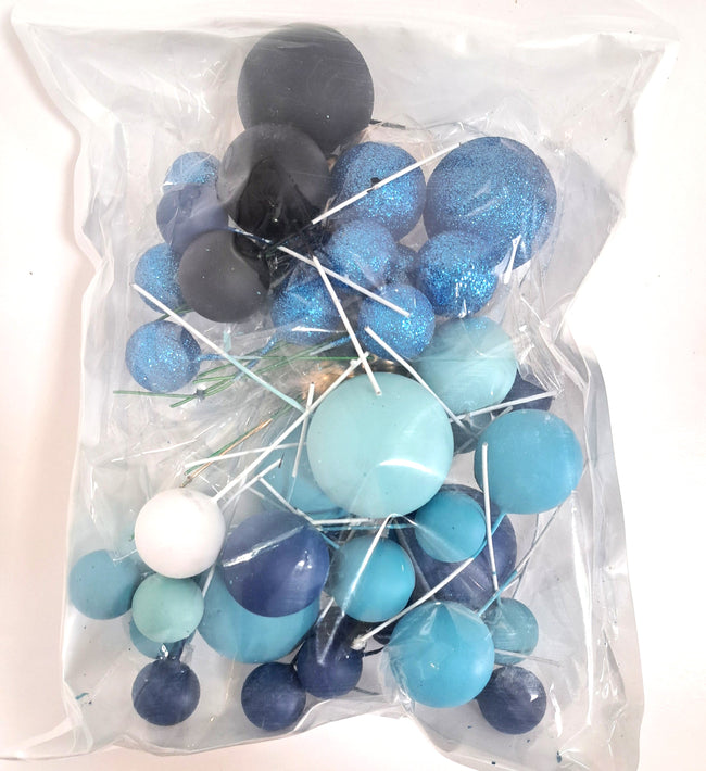 SUGAR SISTERS - Navy, Blue, Black,White,Gold and Blue Glitter Cake Ball Set Pk 56