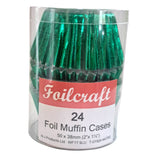 Green Foil Muffin Cases Pk 24