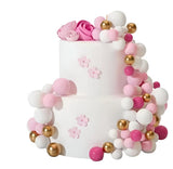 SUGAR SISTERS - Pink, Light Pink,Gold & White Cake Ball Set Pk 32