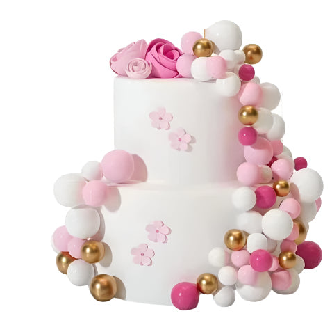 SUGAR SISTERS - Pink, Light Pink,Gold & White Cake Ball Set Pk 32