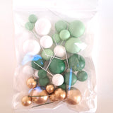 SUGAR SISTERS - Green,Dark Green ,Gold & White Cake Ball Set Pk 32