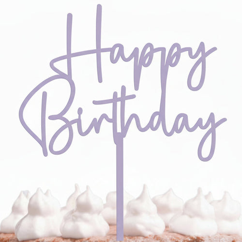 Pastel Lavender Happy Birthday Topper