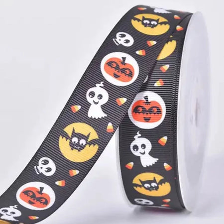 Monsters and Ghosts Purple Ribbon 25mm x Metre
