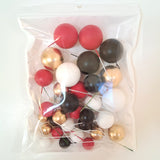 SUGAR SISTERS - Black,Gold and Red & White Cake Ball Set Pk 32